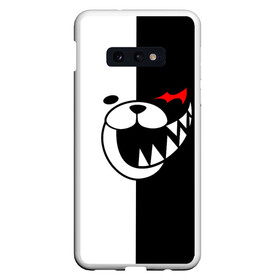 Чехол для Samsung S10E с принтом MONOKUMA (КАПЮШОН) в Кировске, Силикон | Область печати: задняя сторона чехла, без боковых панелей | Тематика изображения на принте: anime | bear | black  white | danganronpa | kurokuma | monodam | monokuma | monomi | monotaro | rabbit | school | shirokuma | аниме | главарь | мoноми | монокума | черно белый | школа