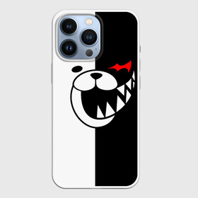 Чехол для iPhone 13 Pro с принтом MONOKUMA (КАПЮШОН) в Кировске,  |  | Тематика изображения на принте: anime | bear | black  white | danganronpa | kurokuma | monodam | monokuma | monomi | monotaro | rabbit | school | shirokuma | аниме | главарь | мoноми | монокума | черно белый | школа