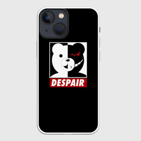 Чехол для iPhone 13 mini с принтом Monokuma despair на черном в Кировске,  |  | anime | art | bear | danganronpa | japan | monokuma | аниме | арт | животное | манга | медведь | мишка | мульфильм | персонаж | плюшевый | япония