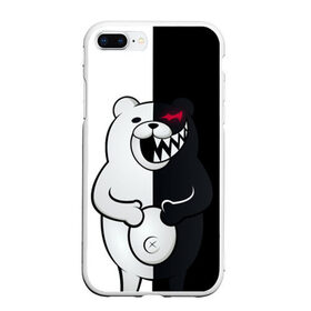 Чехол для iPhone 7Plus/8 Plus матовый с принтом MONOKUMA в Кировске, Силикон | Область печати: задняя сторона чехла, без боковых панелей | anime | bear | black  white | danganronpa | kurokuma | monodam | monokuma | monomi | monotaro | rabbit | school | shirokuma | аниме | главарь | мoноми | монокума | черно белый | школа