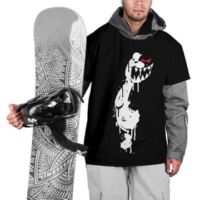 Накидка на куртку 3D с принтом MONOKUMA в Кировске, 100% полиэстер |  | anime | bear | black | danganronpa | japan | monokuma | white | аниме | белое | медведь | монокума | черное | япония