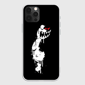 Чехол для iPhone 12 Pro с принтом MONOKUMA в темноте в Кировске, силикон | область печати: задняя сторона чехла, без боковых панелей | anime | bear | black | danganronpa | japan | monokuma | white | аниме | белое | медведь | монокума | черное | япония