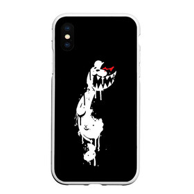 Чехол для iPhone XS Max матовый с принтом MONOKUMA в Кировске, Силикон | Область печати: задняя сторона чехла, без боковых панелей | anime | bear | black | danganronpa | japan | monokuma | white | аниме | белое | медведь | монокума | черное | япония