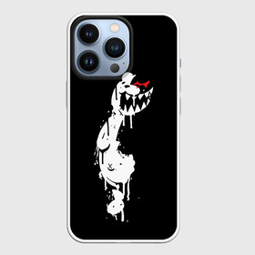 Чехол для iPhone 13 Pro с принтом MONOKUMA в темноте в Кировске,  |  | Тематика изображения на принте: anime | bear | black | danganronpa | japan | monokuma | white | аниме | белое | медведь | монокума | черное | япония