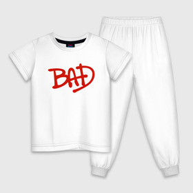 Детская пижама хлопок с принтом Song BAD в Кировске, 100% хлопок |  брюки и футболка прямого кроя, без карманов, на брюках мягкая резинка на поясе и по низу штанин
 | jackson michael
