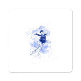 Магнит виниловый Квадрат с принтом Фигурное катание в Кировске, полимерный материал с магнитным слоем | размер 9*9 см, закругленные углы | figure skating | коньки | конькобежный спорт | фигурное катание