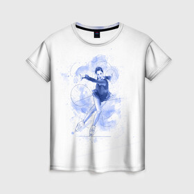 Женская футболка 3D с принтом Фигурное катание в Кировске, 100% полиэфир ( синтетическое хлопкоподобное полотно) | прямой крой, круглый вырез горловины, длина до линии бедер | figure skating | коньки | конькобежный спорт | фигурное катание