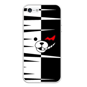 Чехол для iPhone 5/5S матовый с принтом monokuma в Кировске, Силикон | Область печати: задняя сторона чехла, без боковых панелей | danganronpa | monokuma | trigger happy havoc | аниме | игрушка | манга | медведь | монокума | монохром | мягкая игрушка робот | робот