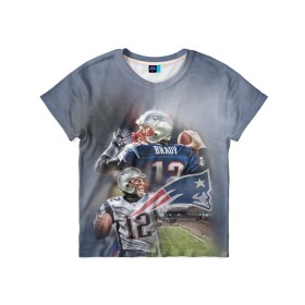 Детская футболка 3D с принтом Brady в Кировске, 100% гипоаллергенный полиэфир | прямой крой, круглый вырез горловины, длина до линии бедер, чуть спущенное плечо, ткань немного тянется | американский футбол | мяч | футбол