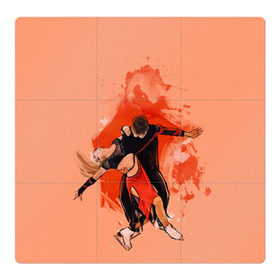 Магнитный плакат 3Х3 с принтом парное фигурное катание в Кировске, Полимерный материал с магнитным слоем | 9 деталей размером 9*9 см | зимний спорт | катание на льду | коньки | конькобежный спорт | фигурное катание