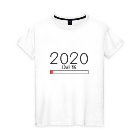 Женская футболка хлопок с принтом Загрузка 2020 года в Кировске, 100% хлопок | прямой крой, круглый вырез горловины, длина до линии бедер, слегка спущенное плечо | 