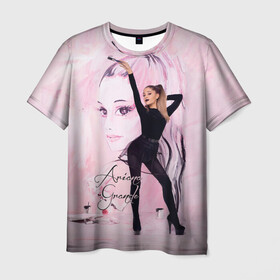 Мужская футболка 3D с принтом Ariana Grande в Кировске, 100% полиэфир | прямой крой, круглый вырез горловины, длина до линии бедер | ariana | grande | автор | ариана | гранде | музыкальный | певица | песен | продюсер
