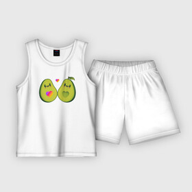 Детская пижама с шортами хлопок с принтом Авокадо парное в Кировске,  |  | animal | avocado | heart | like | likee | авокадо | животные | лайк | лайки
