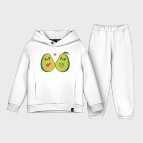 Детский костюм хлопок Oversize с принтом Авокадо парное в Кировске,  |  | animal | avocado | heart | like | likee | авокадо | животные | лайк | лайки