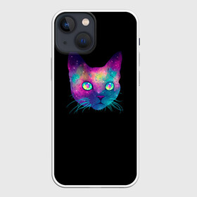 Чехол для iPhone 13 mini с принтом Котейка в Кировске,  |  | cat | space | глаза | голова | животное | звезды | космос | кот | кошка | усы