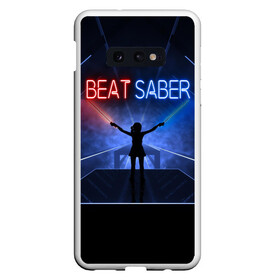 Чехол для Samsung S10E с принтом Beat Saber в Кировске, Силикон | Область печати: задняя сторона чехла, без боковых панелей | 3d | 3д | beat | saber | виртуальная | игра | реальность | ритм