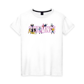 Женская футболка хлопок с принтом Just Dance в Кировске, 100% хлопок | прямой крой, круглый вырез горловины, длина до линии бедер, слегка спущенное плечо | dance | just | денс | джуст | игра | ритм | танцевальная