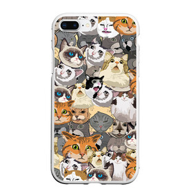 Чехол для iPhone 7Plus/8 Plus матовый с принтом ALL CATS MEMES в Кировске, Силикон | Область печати: задняя сторона чехла, без боковых панелей | cats | mem | memes | mems | кот | коты | кошки | мемс | мемы | мэмы
