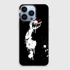 Чехол для iPhone 13 Pro с принтом Монокума белые брызги в Кировске,  |  | danganronpa | eye | monokuma | paint | аватар | антагонист | брызги | глаз | игрушка | краска | медведь | монокума | мягкая | панда | потёки | робот