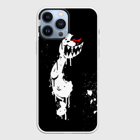 Чехол для iPhone 13 Pro Max с принтом Монокума белые брызги в Кировске,  |  | danganronpa | eye | monokuma | paint | аватар | антагонист | брызги | глаз | игрушка | краска | медведь | монокума | мягкая | панда | потёки | робот