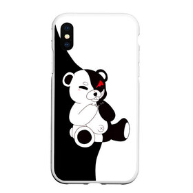 Чехол для iPhone XS Max матовый с принтом Monokuma в Кировске, Силикон | Область печати: задняя сторона чехла, без боковых панелей | Тематика изображения на принте: danganronpa | eye | monokuma | аватар | антагонист | глаз | игрушка | медведь | монокума | мягкая | панда | робот