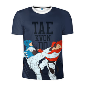 Мужская футболка 3D спортивная с принтом Taekwondo в Кировске, 100% полиэстер с улучшенными характеристиками | приталенный силуэт, круглая горловина, широкие плечи, сужается к линии бедра | taekwondo | восточные единоборства | единоборства | теквондо | тхэквондо | тэквондо