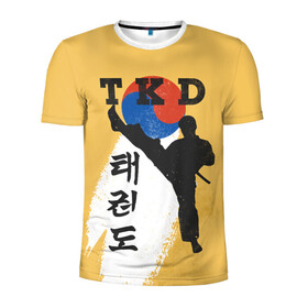 Мужская футболка 3D спортивная с принтом TKD в Кировске, 100% полиэстер с улучшенными характеристиками | приталенный силуэт, круглая горловина, широкие плечи, сужается к линии бедра | taekwondo | восточные единоборства | единоборства | теквондо | тхэквондо | тэквондо