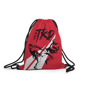 Рюкзак-мешок 3D с принтом Taekwondo в Кировске, 100% полиэстер | плотность ткани — 200 г/м2, размер — 35 х 45 см; лямки — толстые шнурки, застежка на шнуровке, без карманов и подкладки | taekwondo | восточные единоборства | единоборства | теквондо | тхэквондо | тэквондо