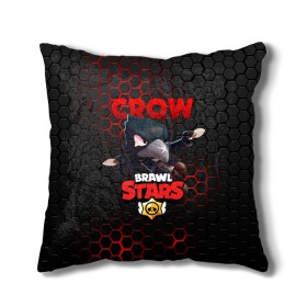 Подушка 3D с принтом BRAWL STARS CROW в Кировске, наволочка – 100% полиэстер, наполнитель – холлофайбер (легкий наполнитель, не вызывает аллергию). | состоит из подушки и наволочки. Наволочка на молнии, легко снимается для стирки | bibi | brawl stars | crow | el brown | leon | leon shark | max | sally leon | shark | stars | акула | биби | ворон | леон