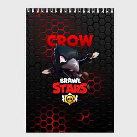 Скетчбук с принтом BRAWL STARS CROW в Кировске, 100% бумага
 | 48 листов, плотность листов — 100 г/м2, плотность картонной обложки — 250 г/м2. Листы скреплены сверху удобной пружинной спиралью | bibi | brawl stars | crow | el brown | leon | leon shark | max | sally leon | shark | stars | акула | биби | ворон | леон