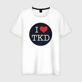 Мужская футболка хлопок с принтом TKD в Кировске, 100% хлопок | прямой крой, круглый вырез горловины, длина до линии бедер, слегка спущенное плечо. | taekwondo | восточные единоборства | единоборства | теквондо | тхэквондо | тэквондо