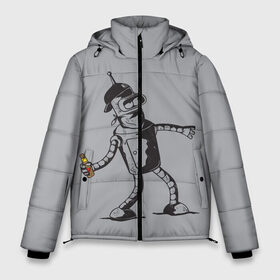 Мужская зимняя куртка 3D с принтом Futurama Bender Banksy в Кировске, верх — 100% полиэстер; подкладка — 100% полиэстер; утеплитель — 100% полиэстер | длина ниже бедра, свободный силуэт Оверсайз. Есть воротник-стойка, отстегивающийся капюшон и ветрозащитная планка. 

Боковые карманы с листочкой на кнопках и внутренний карман на молнии. | bender | express | fry | futurama | future | leela | philip | planet | turanga | zoidberg | бендер | будущее | джей | зойдберг | лила | родригес | сгибальщик | туранга | филип | фрай | футурама