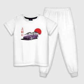 Детская пижама хлопок с принтом Toyota Supra A80 в Кировске, 100% хлопок |  брюки и футболка прямого кроя, без карманов, на брюках мягкая резинка на поясе и по низу штанин
 | Тематика изображения на принте: 