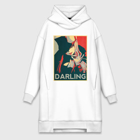 Платье-худи хлопок с принтом Darling poster в Кировске,  |  | 02 | anime | darling | franx | franxx | hope | obama hope | zero 02 two | zero two | zero02two | аниме | во франксе | зеро ту | любимый | манга | милый | поп арт | франкс | франксе