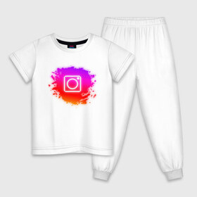 Детская пижама хлопок с принтом Instagram в Кировске, 100% хлопок |  брюки и футболка прямого кроя, без карманов, на брюках мягкая резинка на поясе и по низу штанин
 | Тематика изображения на принте: 