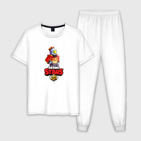 Мужская пижама хлопок с принтом BRAWL STARS:БАРЛИ в Кировске, 100% хлопок | брюки и футболка прямого кроя, без карманов, на брюках мягкая резинка на поясе и по низу штанин
 | 