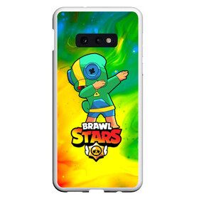 Чехол для Samsung S10E с принтом Brawl Stars Leon Dab в Кировске, Силикон | Область печати: задняя сторона чехла, без боковых панелей | brawl | computer | dab | dance | game | gesture | hero | leon | main | moba | stars | герой | главный | даб | драки | жест | звезды | игра | компьютерная | лев | моба | танец