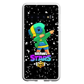 Чехол для Samsung Galaxy S10 с принтом Brawl Stars Leon Dab в Кировске, Силикон | Область печати: задняя сторона чехла, без боковых панелей | Тематика изображения на принте: brawl | computer | dab | dance | game | gesture | hero | leon | main | moba | stars | герой | главный | даб | драки | жест | звезды | игра | компьютерная | лев | моба | танец