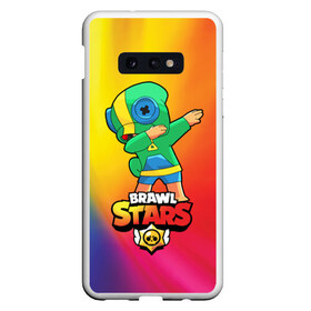 Чехол для Samsung S10E с принтом Brawl Stars Leon Dab в Кировске, Силикон | Область печати: задняя сторона чехла, без боковых панелей | Тематика изображения на принте: brawl | computer | dab | dance | game | gesture | hero | leon | main | moba | stars | герой | главный | даб | драки | жест | звезды | игра | компьютерная | лев | моба | танец