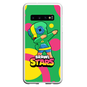 Чехол для Samsung Galaxy S10 с принтом Brawl Stars Leon Dab в Кировске, Силикон | Область печати: задняя сторона чехла, без боковых панелей | Тематика изображения на принте: brawl | computer | dab | dance | game | gesture | hero | leon | main | moba | stars | герой | главный | даб | драки | жест | звезды | игра | компьютерная | лев | моба | танец