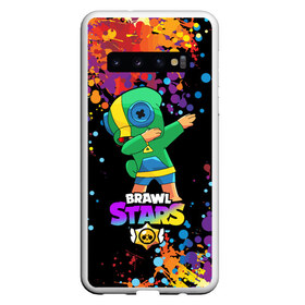 Чехол для Samsung Galaxy S10 с принтом Brawl Stars Leon Dab в Кировске, Силикон | Область печати: задняя сторона чехла, без боковых панелей | Тематика изображения на принте: brawl | computer | dab | dance | game | gesture | hero | leon | main | moba | stars | герой | главный | даб | драки | жест | звезды | игра | компьютерная | лев | моба | танец