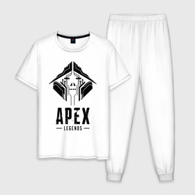 Мужская пижама хлопок с принтом APEX LEGENDS CRYPTO в Кировске, 100% хлопок | брюки и футболка прямого кроя, без карманов, на брюках мягкая резинка на поясе и по низу штанин
 | apex | apex legends | legend | legends. | апекс игра | апекс легенд | апекс легендc