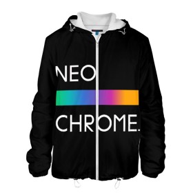 Мужская куртка 3D с принтом NEO CHROME в Кировске, ткань верха — 100% полиэстер, подклад — флис | прямой крой, подол и капюшон оформлены резинкой с фиксаторами, два кармана без застежек по бокам, один большой потайной карман на груди. Карман на груди застегивается на липучку | rgb | контрастный | круг | металл | мудрость | мысль | надпись | палитра | радуга | радужный | символ | сфера | текст | фраза | цветной | яркий