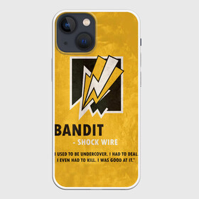 Чехол для iPhone 13 mini с принтом Bandit (R6s) в Кировске,  |  | art | bandit | game | logo | rainbow | shooter | siege | six | ubisoft | арт | бандит | игра | игры | компьютерные | лого | оперативник | осада | персонаж | радуга 6 | шутер