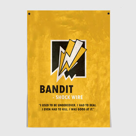 Постер с принтом Bandit (R6s) в Кировске, 100% бумага
 | бумага, плотность 150 мг. Матовая, но за счет высокого коэффициента гладкости имеет небольшой блеск и дает на свету блики, но в отличии от глянцевой бумаги не покрыта лаком | Тематика изображения на принте: art | bandit | game | logo | rainbow | shooter | siege | six | ubisoft | арт | бандит | игра | игры | компьютерные | лого | оперативник | осада | персонаж | радуга 6 | шутер