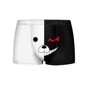 Мужские трусы 3D с принтом Monokuma в Кировске, 50% хлопок, 50% полиэстер | классическая посадка, на поясе мягкая тканевая резинка | Тематика изображения на принте: anime | character | dangan ronpa | kawai | manga | аниме | анимэ | глаз | данганронпа | двухцветная | директор | злодей | из | изображение | кавай | крутой | лицо | манга | медведь | милый | мишка | на груди | необычный | нос