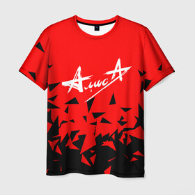 Мужская футболка 3D с принтом АЛИСА в Кировске, 100% полиэфир | прямой крой, круглый вырез горловины, длина до линии бедер | rock. | алиса | алиса рок группа | группа алиса | рок