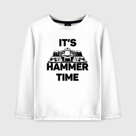 Детский лонгслив хлопок с принтом Its hammer time в Кировске, 100% хлопок | круглый вырез горловины, полуприлегающий силуэт, длина до линии бедер | hammer time | lewis hamilton | льюис хэмильтон