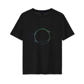 Женская футболка хлопок Oversize с принтом Планета в Кировске, 100% хлопок | свободный крой, круглый ворот, спущенный рукав, длина до линии бедер
 | planet | space | астрономия | звезда | звёзды | космос | орбита | планета