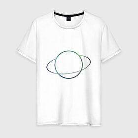 Мужская футболка хлопок с принтом Планета в Кировске, 100% хлопок | прямой крой, круглый вырез горловины, длина до линии бедер, слегка спущенное плечо. | planet | space | астрономия | звезда | звёзды | космос | орбита | планета